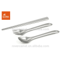 Arce 3pcs(chopsticks,spoon,fork) práctica vajilla de acero inoxidable vajilla exploración vajilla de fuego